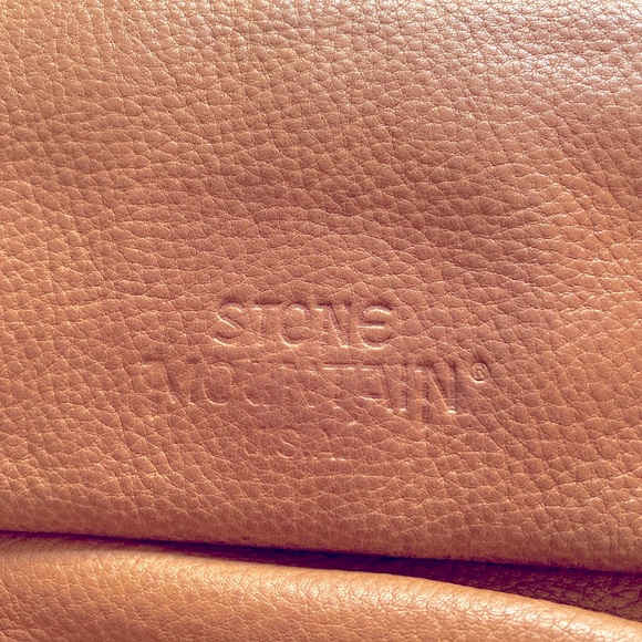 Stone Mountain Leather Crossbody Bag Bird Print Lining Retro Classic - Picture 2 of 14